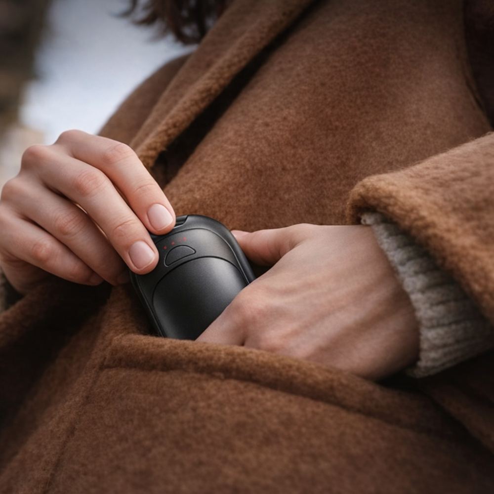 ThermoTwin™ | Rechargeable Magnetic Hand Warmers – Portable Winter Heat (2 Pack)