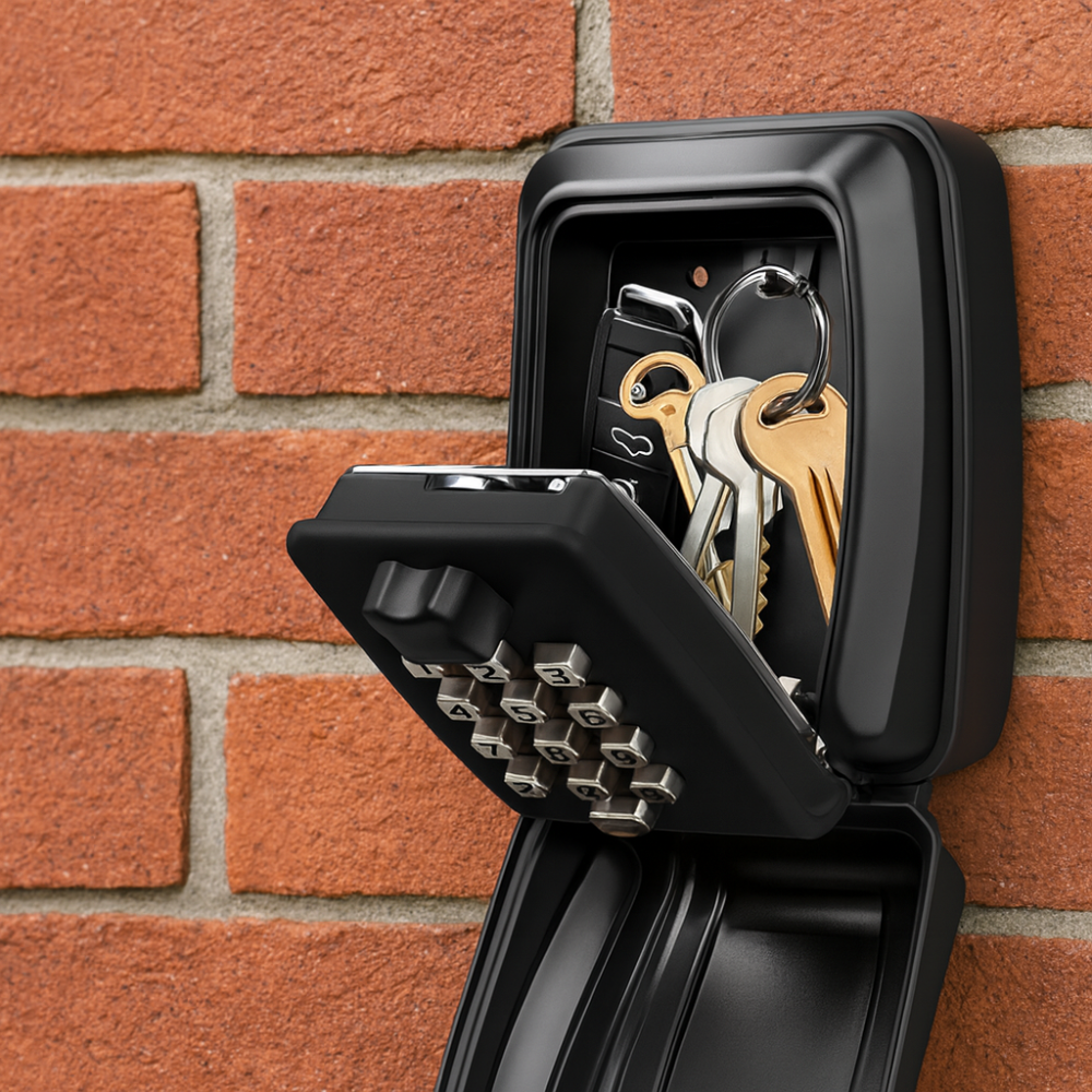 UltraKey Lockbox | Wall Mounted Outdoor Key Safe with 12-Digit Resettable Combination