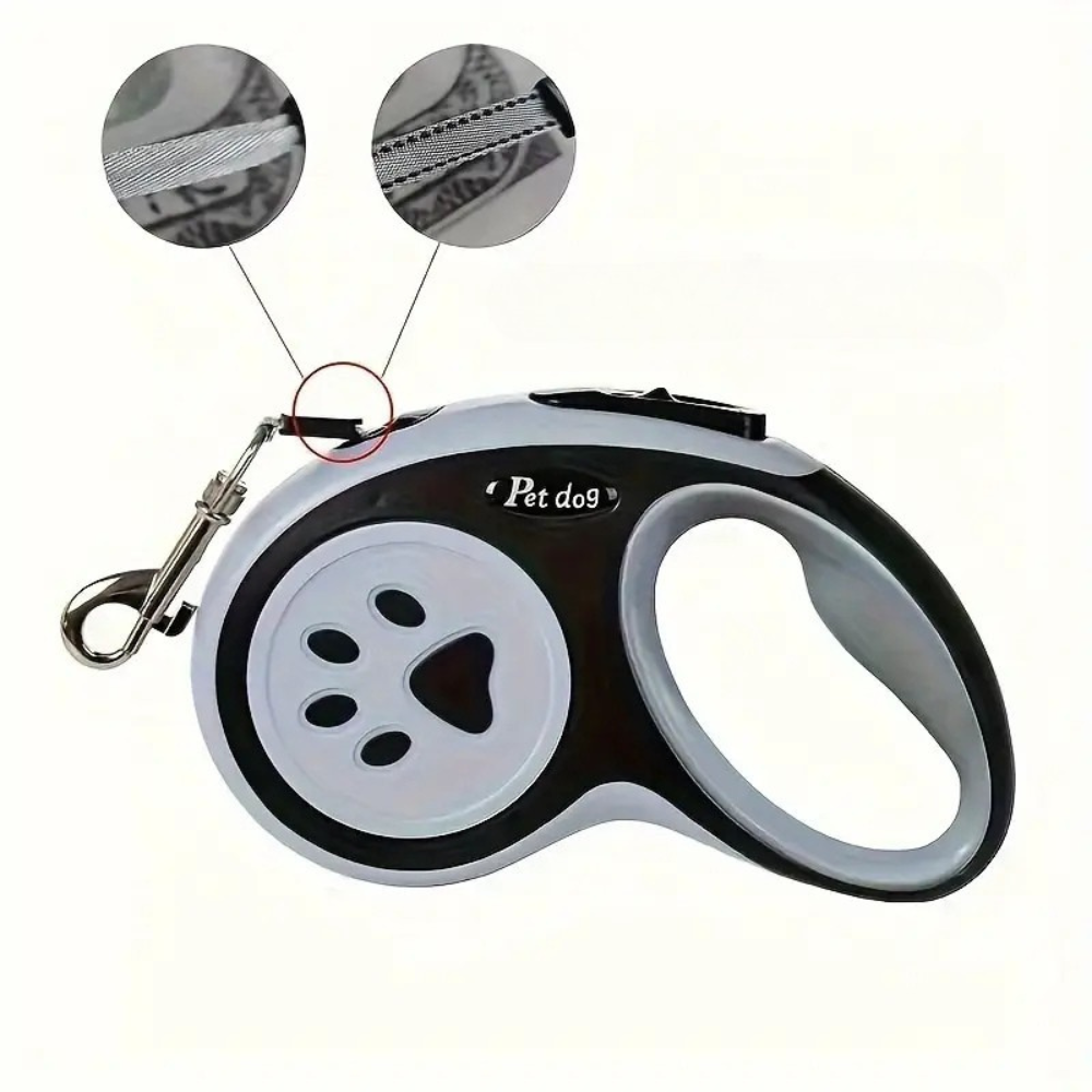 Retractable Dog Lead with One-Button Brake | Durable Nylon Retractable Lead for Small & Medium Dogs