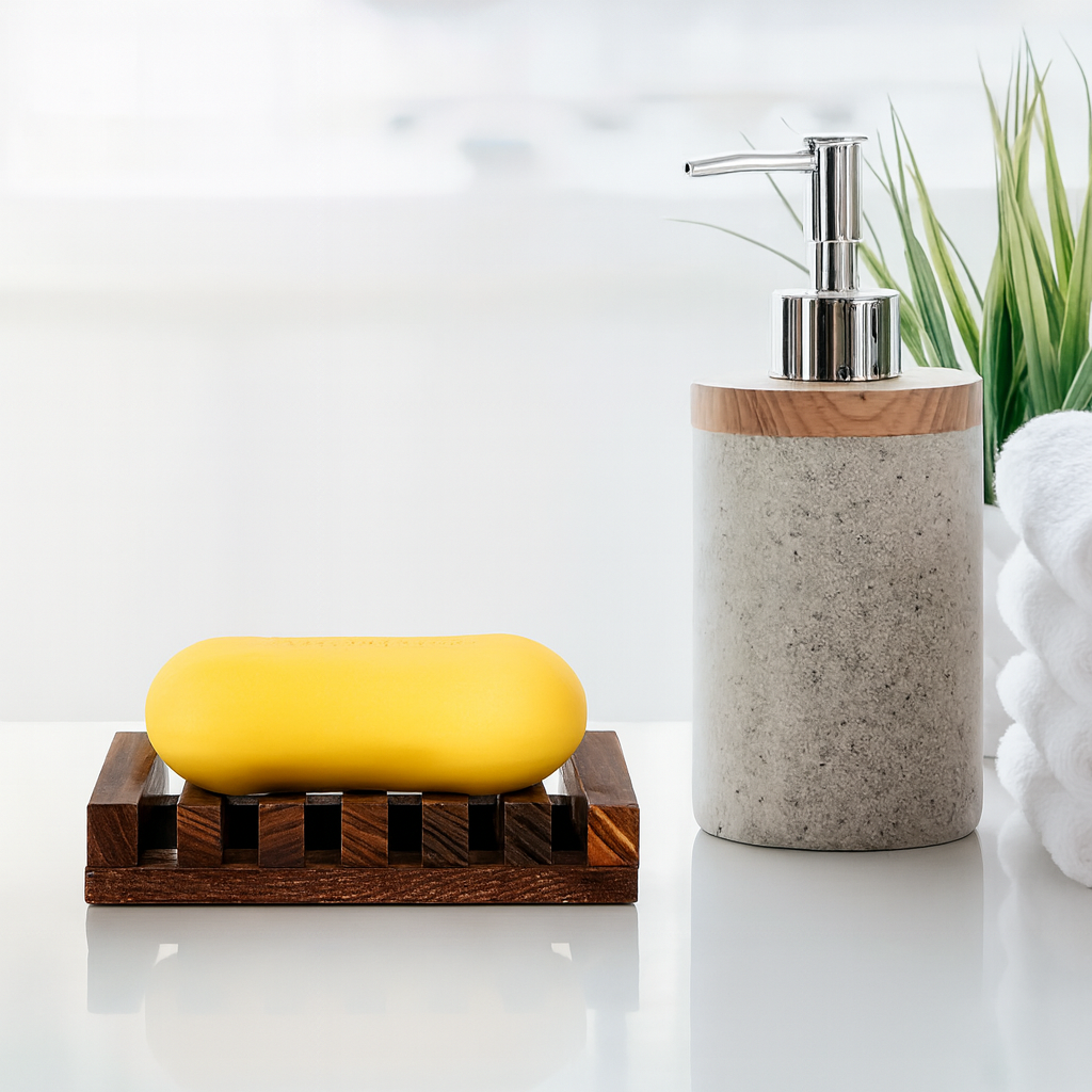 WoodDrain Soap Holder | Wooden Soap Dish with Drainage for Bathroom & Kitchen Use