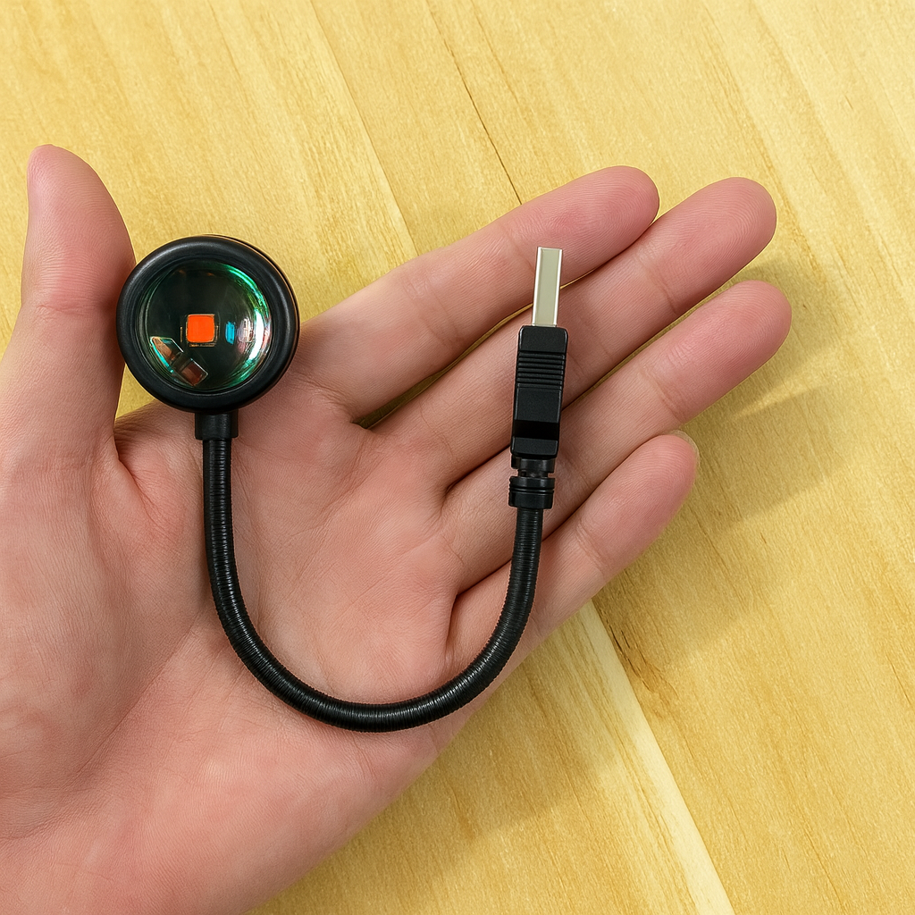 Golden Hour Sunset Lamp | Rotating LED Sunset Projection Lamp for Ambient Mood Lighting