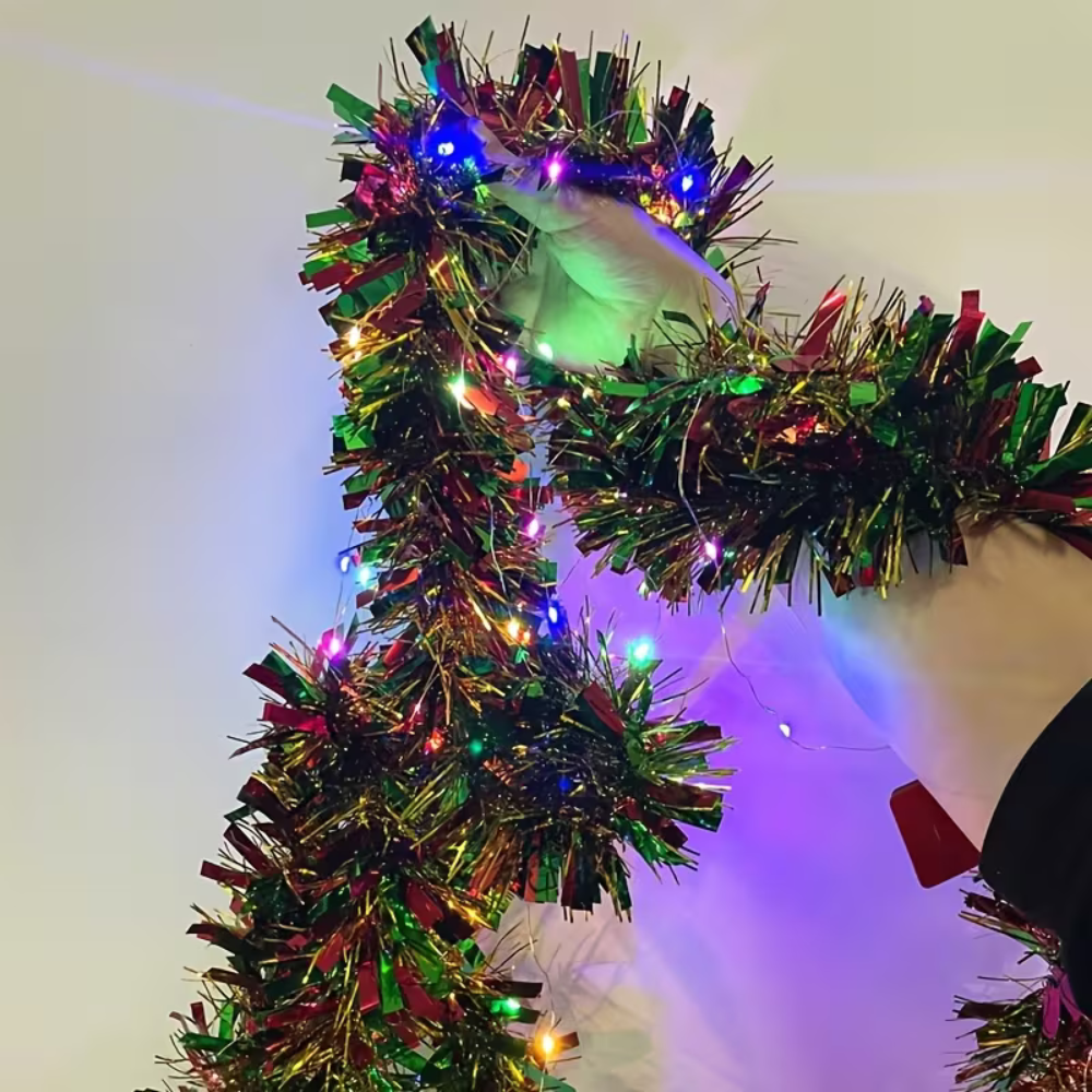 LED Christmas Tinsel Garland | Decorative Tree Garland with 30 LED Lights