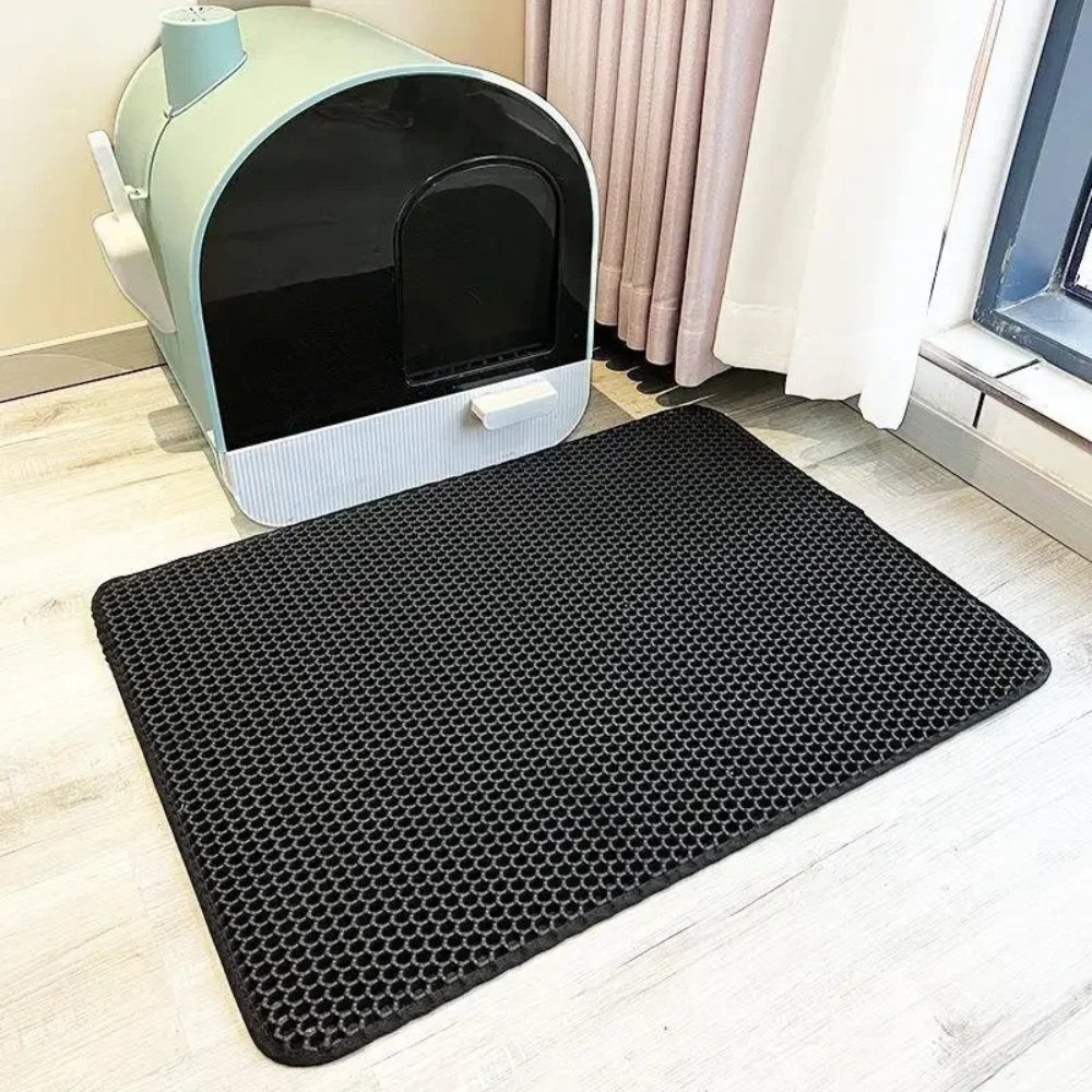 Double Layer Cat Litter Mat | Waterproof Honeycomb Anti-Tracking Litter Catcher for Indoor Cats – Easy Clean