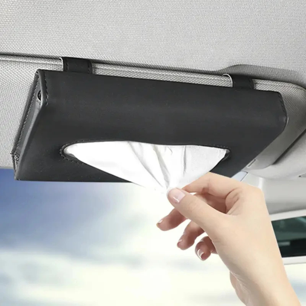 Tissue Holder | Car Sun Visor Tissue Holder Organiser with Clip for Easy Access