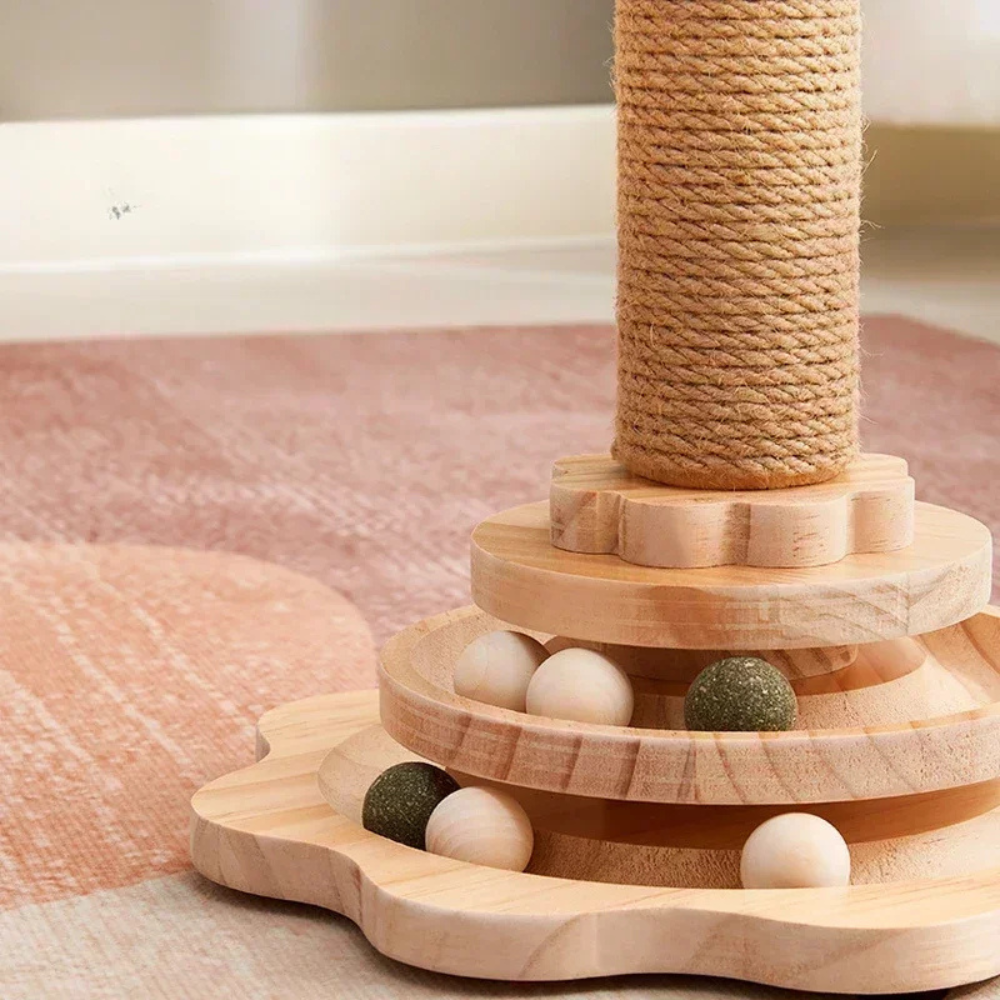 Interactive Cat Activity Tower | Indoor Cat Scratching Post with Toys & Stress Relief