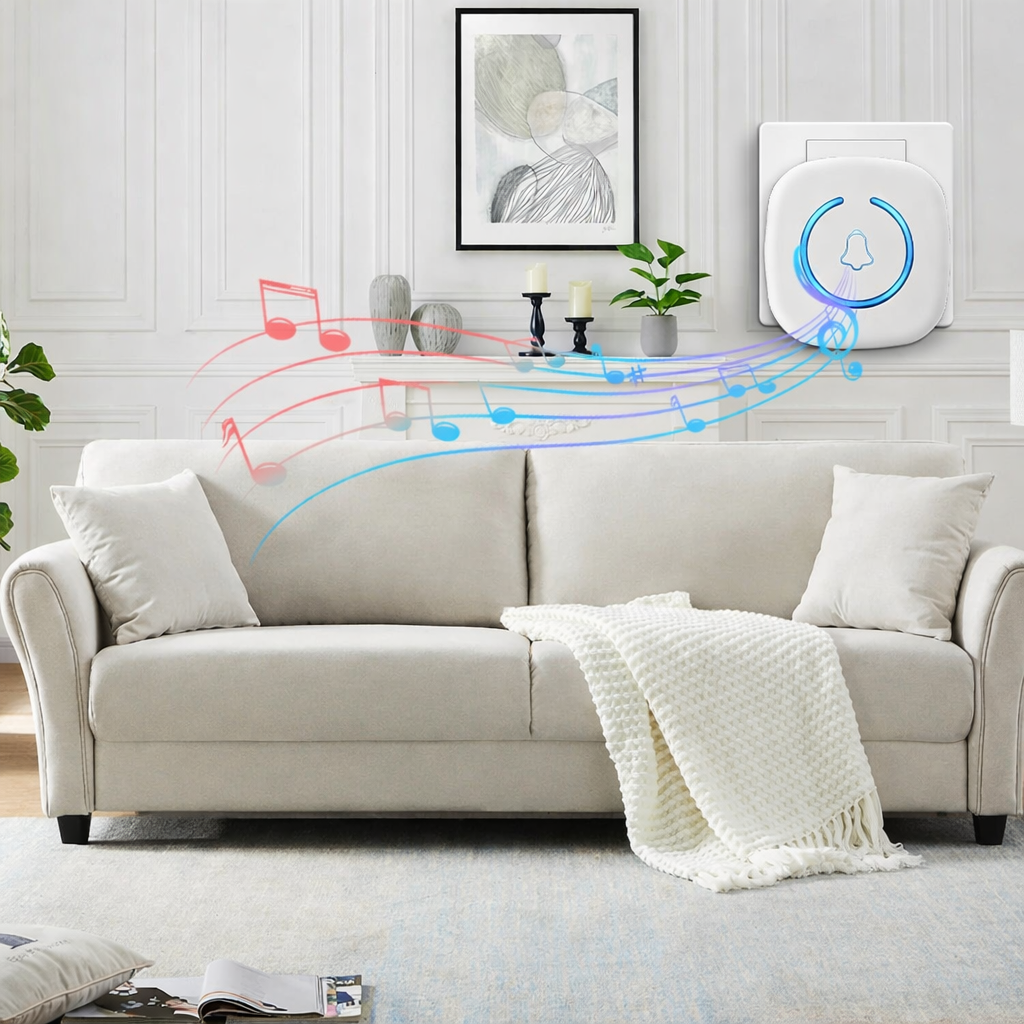 Smart Wireless Doorbell with 60 Chimes | Long Range Waterproof Door Chime for Home