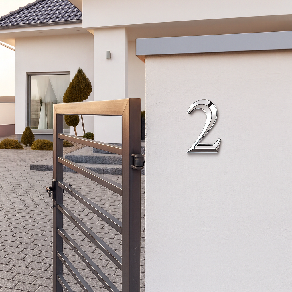 3D Self-Adhesive House Number for Door & Wall | Weatherproof No-Drill Outdoor Number Sign