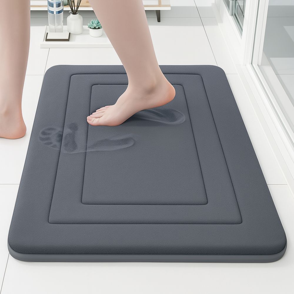 Anti-Slip Bath Mat | Quick Dry Bathroom Shower Mat, Super Absorbent & Non-Slip Floor Rug