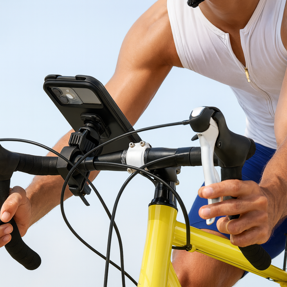 RideSafe 360 Bike Phone Mount | Waterproof Shockproof Phone Holder for Bike, E-Bike & Motorbike