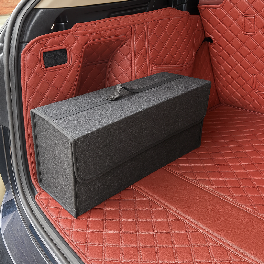 Car Storage Box | Foldable Car Boot Organiser Collapsible Trunk Storage with Lid