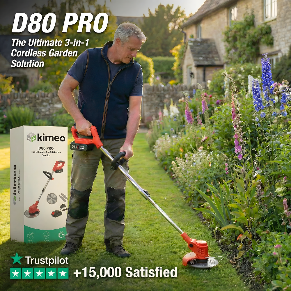 D80 PRO | 3-in-1 Strimmer | Cordless Telescopic Lightweight Grass Trimmer