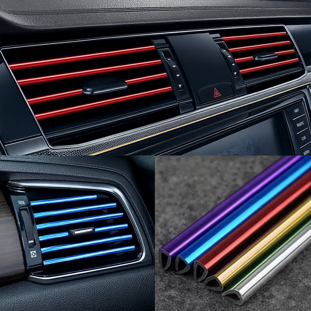 Car Air Vent Trim Strips – Decorative Interior Styling | Universal Air Vent Accent Strips for Car Dashboard