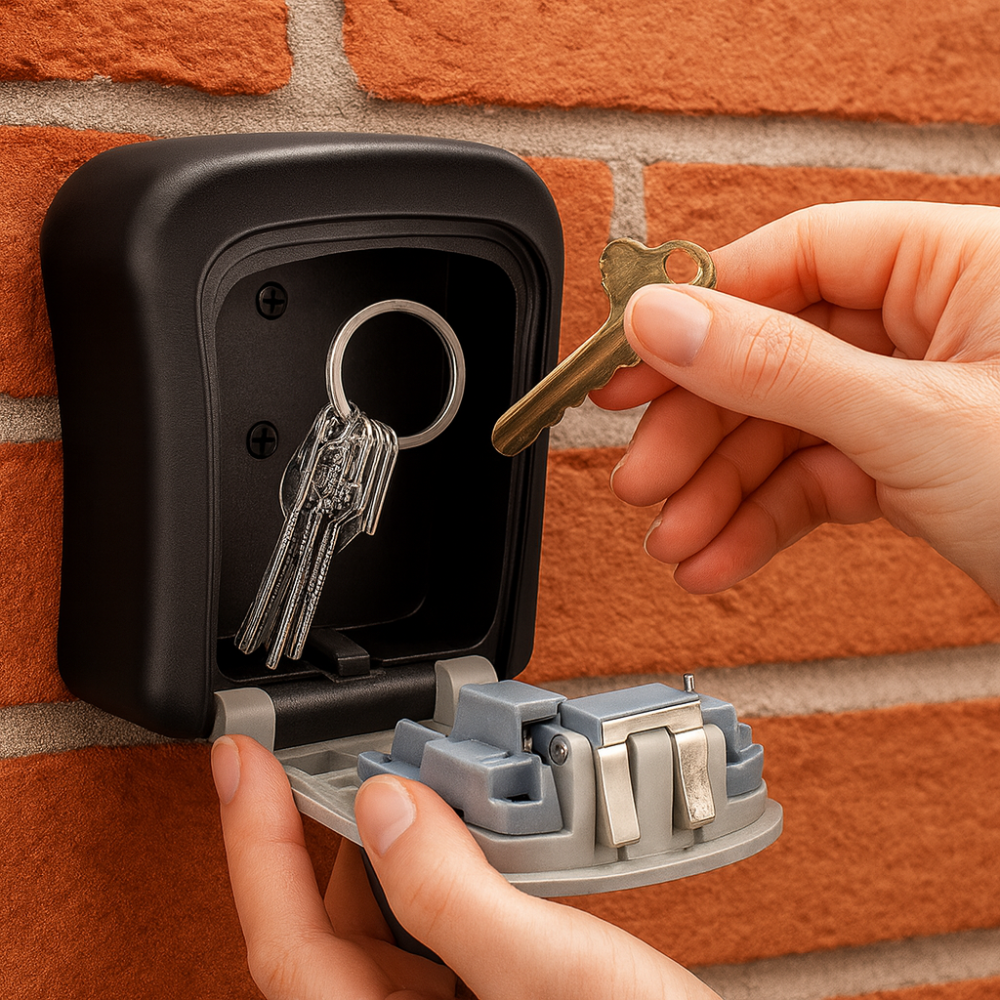 WallKey Lockbox | Wall Mounted Outdoor Key Safe with 4-Digit Combination Lock