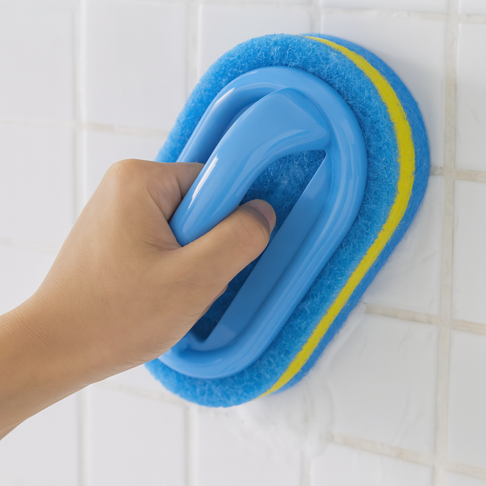 Scrub Sponge | Anti-Limescale Bathroom & Kitchen Cleaning Sponge for Tiles, Sinks & Shower Glass