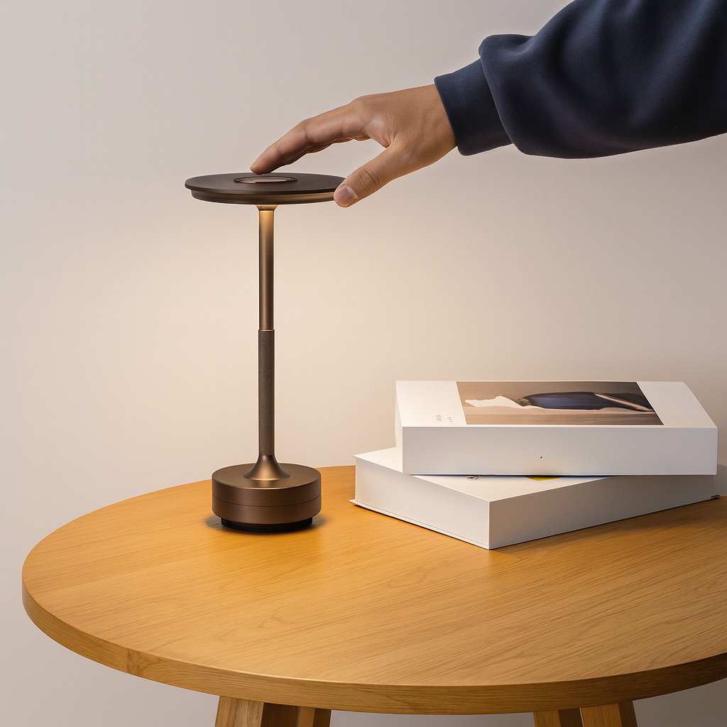 ZenGlow Table Lamp | LED Touch Control Ambient Desk Lamp with Soft Warm Light for Bedroom & Living Room