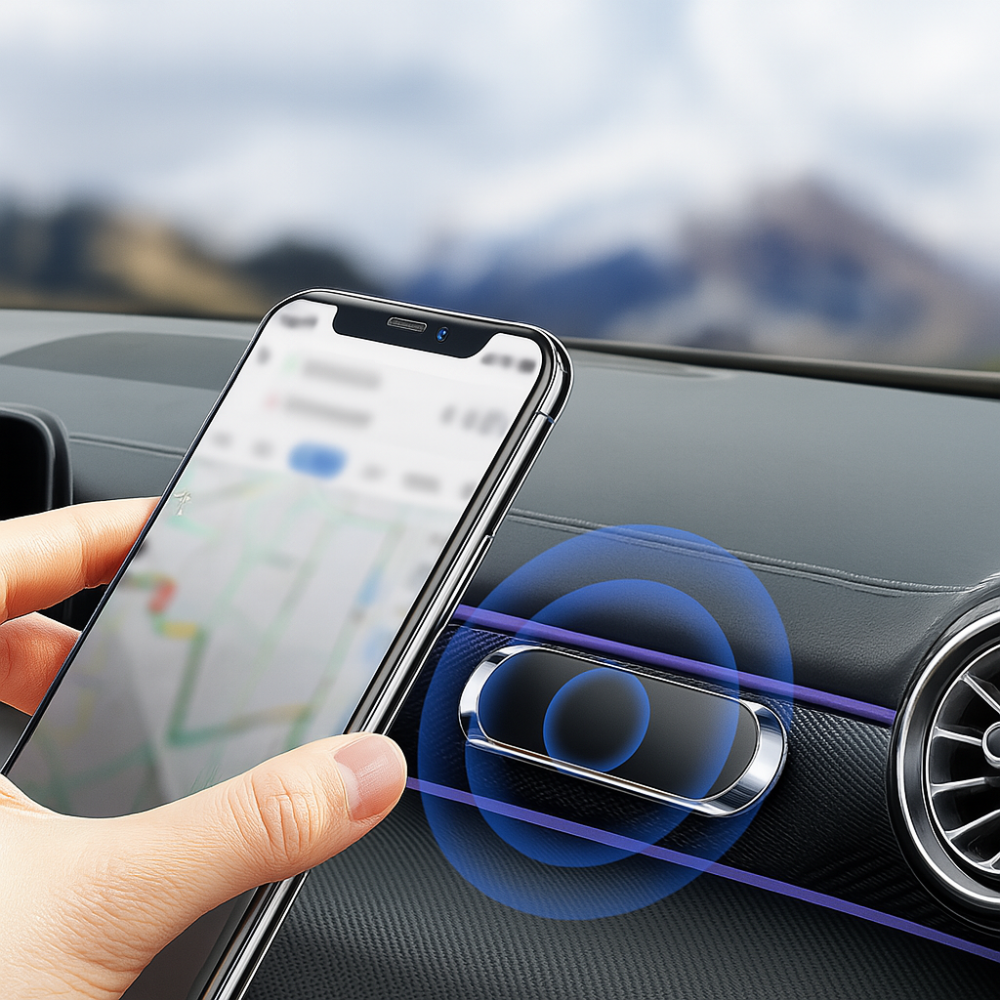 Mini Car Phone Mount | Magnetic Dashboard Phone Holder 360° Rotation Universal Fit
