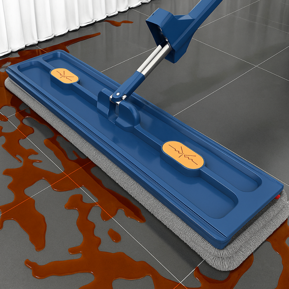QuickDry Spin Mop | Rotating Flat Mop with Built-In Wringer & Microfibre Pads