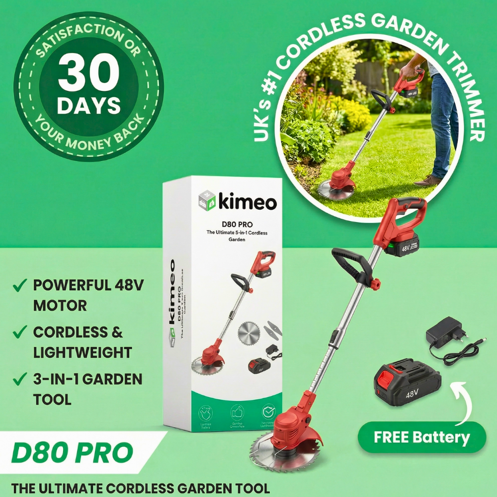 D80 PRO | 3-in-1 Strimmer | Cordless Telescopic Lightweight Grass Trimmer