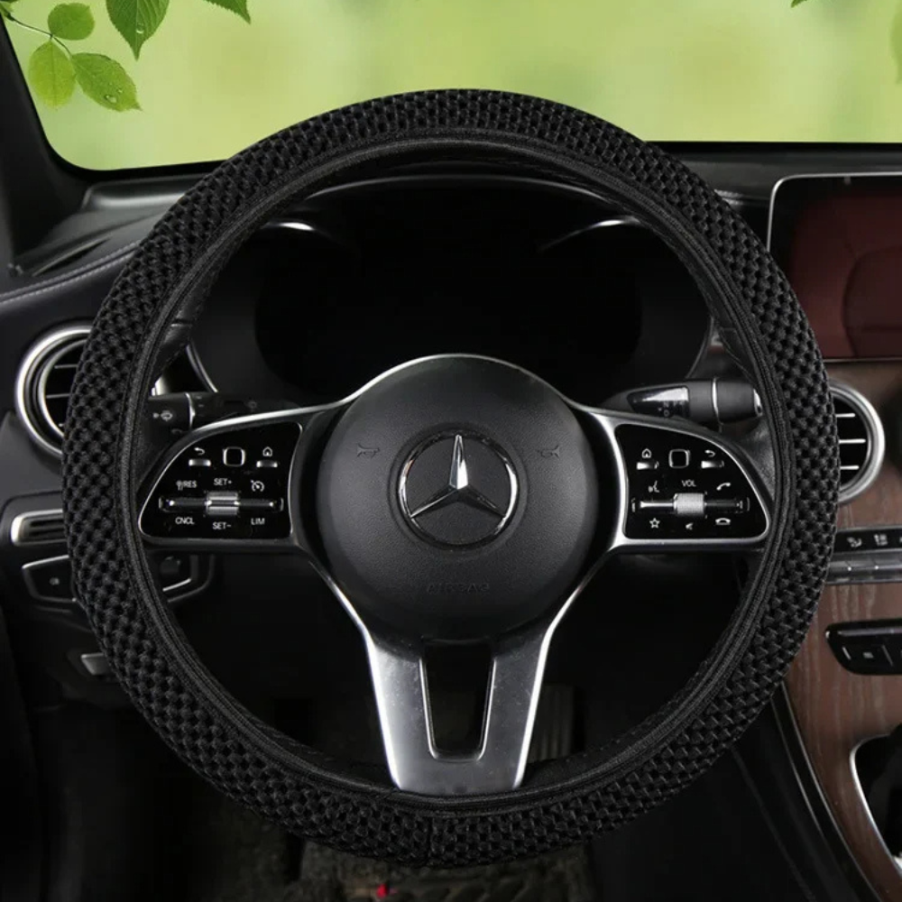 Breathable Steering Wheel Cover – Anti-Slip Mesh Grip for Cars