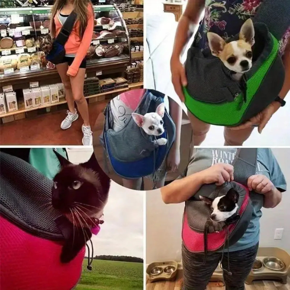 Hands-Free Pet Sling Carrier | Secure Shoulder Travel Bag for Cats & Small Dogs