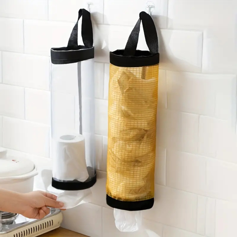 Wall-Mount Bin Bag Dispenser | Wall-Mounted Bin Bag Dispenser Holder for Kitchen Cupboard Door