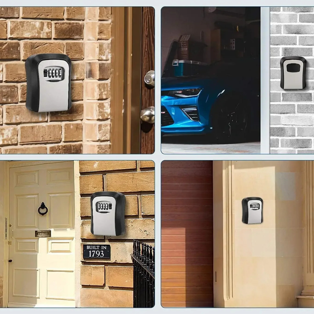 WallKey Lockbox | Wall Mounted Outdoor Key Safe with 4-Digit Combination Lock