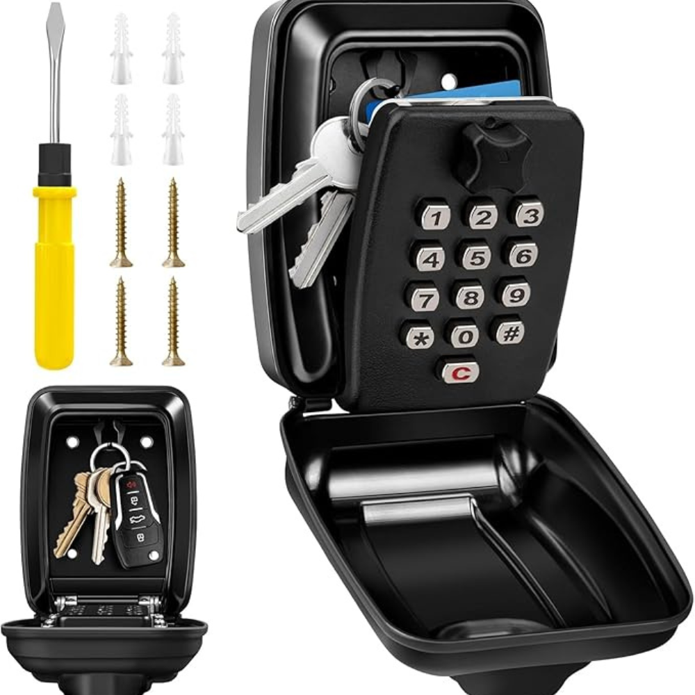 UltraKey Lockbox | Wall Mounted Outdoor Key Safe with 12-Digit Resettable Combination