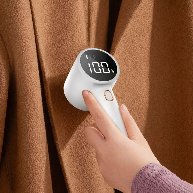 3-Speed USB Rechargeable Lint Remover with Digital Display | Portable Fabric Shaver for Clothes & Upholstery