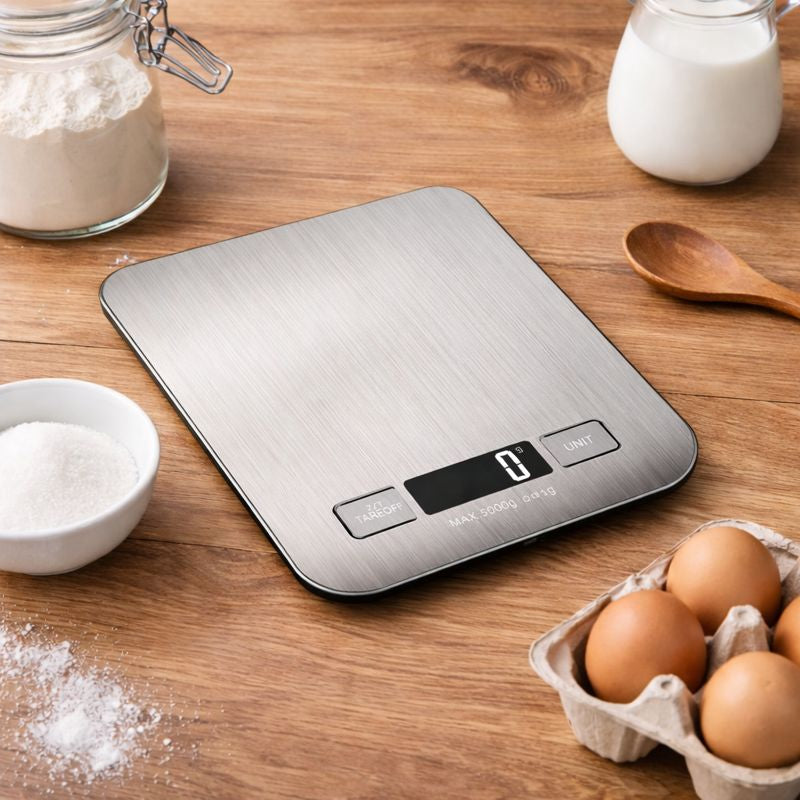GramPro™ Digital Kitchen Scale | 1g Precision, 5kg Capacity, LCD Display, Tare Function