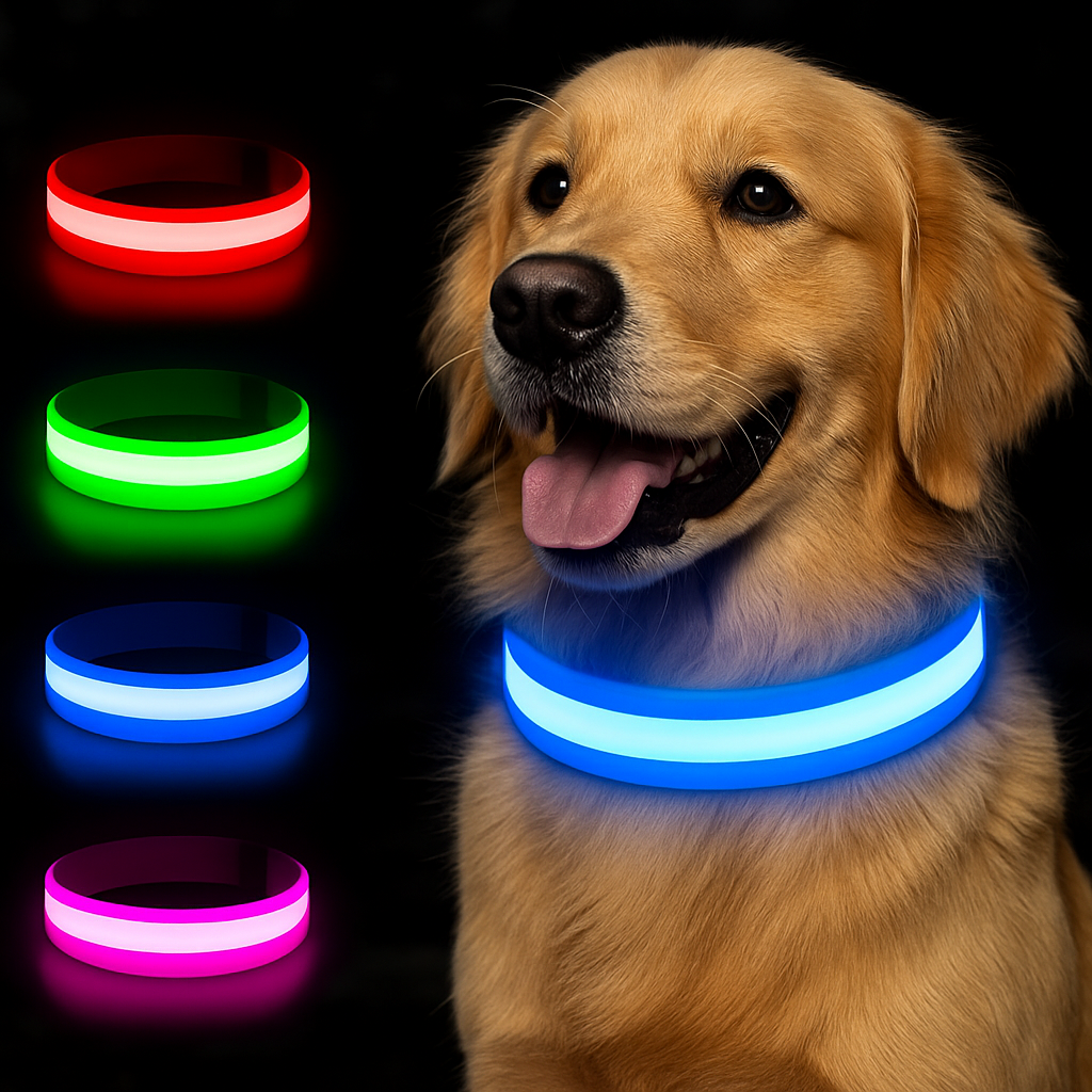 LED Light-Up Dog Collar | Night Safety LED Collar for Dogs with High Visibility