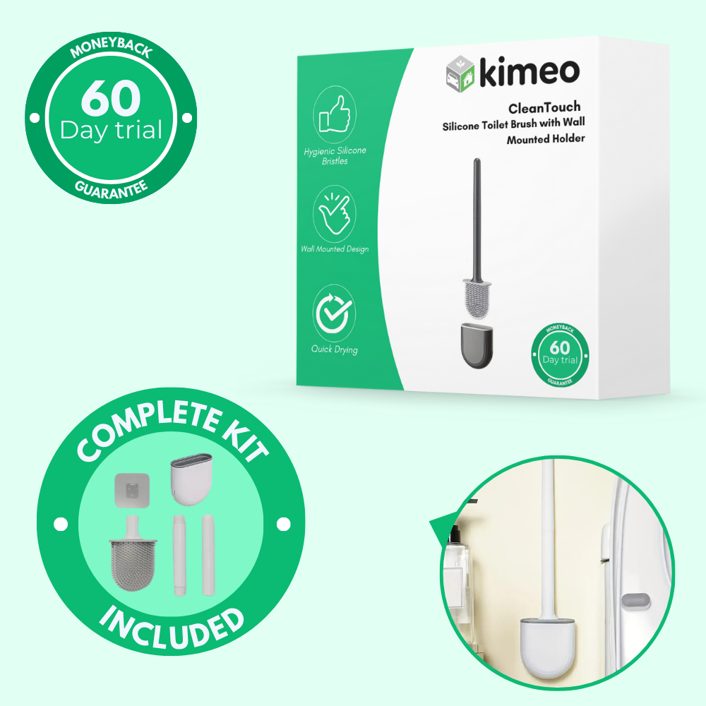 CleanTouch Toilet Brush | Silicone Toilet Brush with Wall Mounted Holder